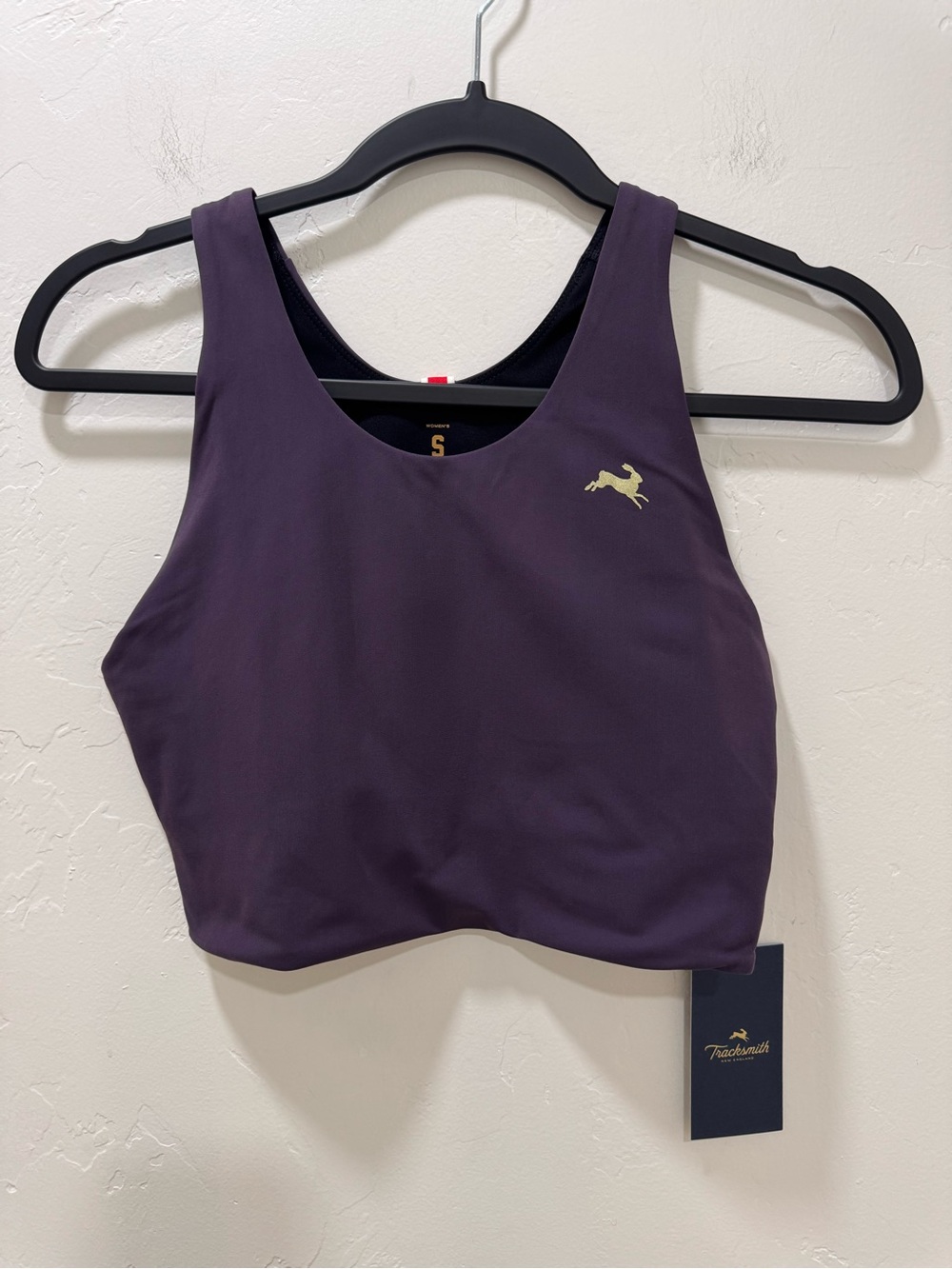 NWT Tracksmith Turnover Crop Top Bra Nightshade Purple Women's Small Workout